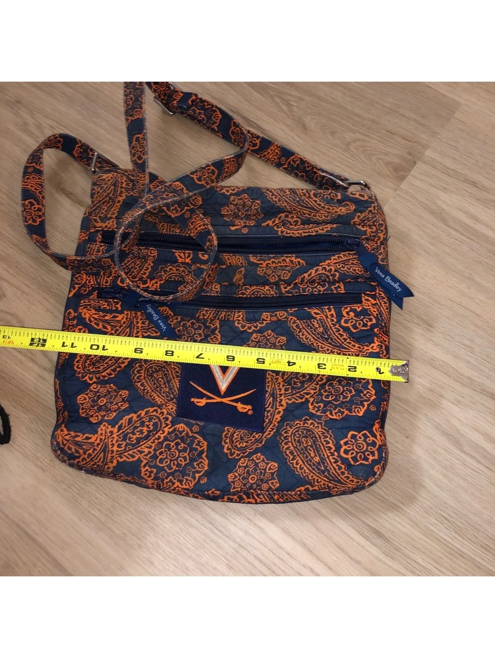 VERA BRADLEY UNIVERSITY OF VIRGINIA UVA CAVALIERS CROSSBODY BAG PURSE TRIPLE ZIP